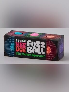 Teenie NeeDoh Fuzz Ball Velvet Squeeze - Multi-Color Sensory Toy